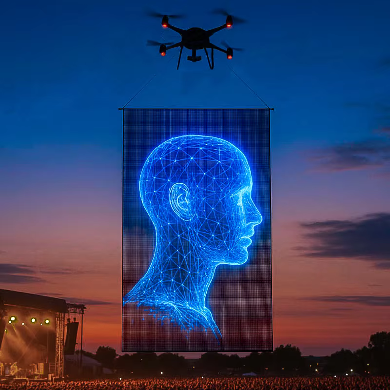 Drone ile Uçan LED Ekran ve Organizasyon